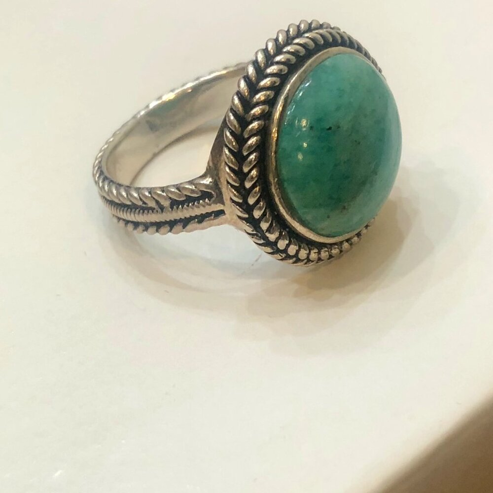 Amazonite Gemstone Ring Sterling Silver 925